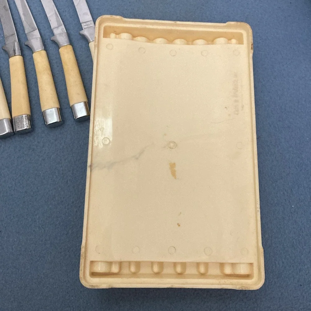 Vintage Chas. D. Briddell Carvel Hall Steak Knives in Original Case - Set of 8